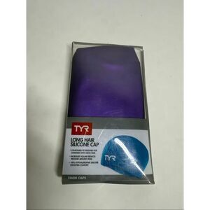 TYR Sport Long Hair Wrinkle- Silicone Swim Cap Purple